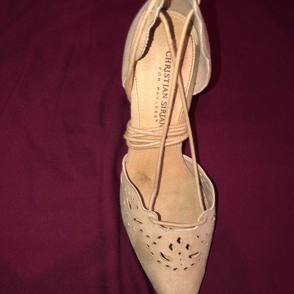 Christian Siriano Nude lace-up heels! - Picture 2 of 2
